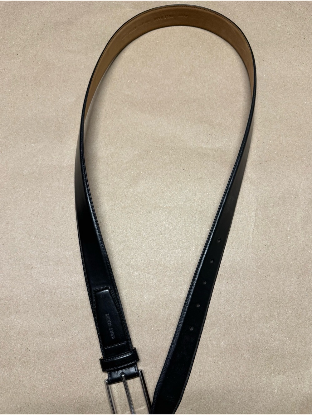 Cole Haan Black Belt Men’s size 40 100cm Black Fashion Dress Rare NEW!
